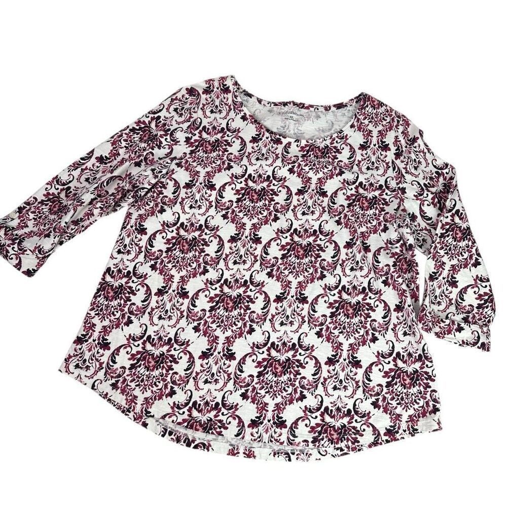 Croft & Barrow Curved Hem Top Cotton XL